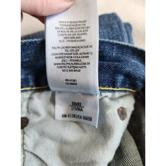 Polo Ralph Lauren Classic Fit Jeans 33x32 90s Vintage Style Denim Straight Leg - Picture 8 of 12